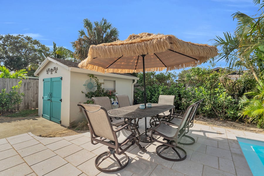 Storage Shed View for Bikes and beach toys
