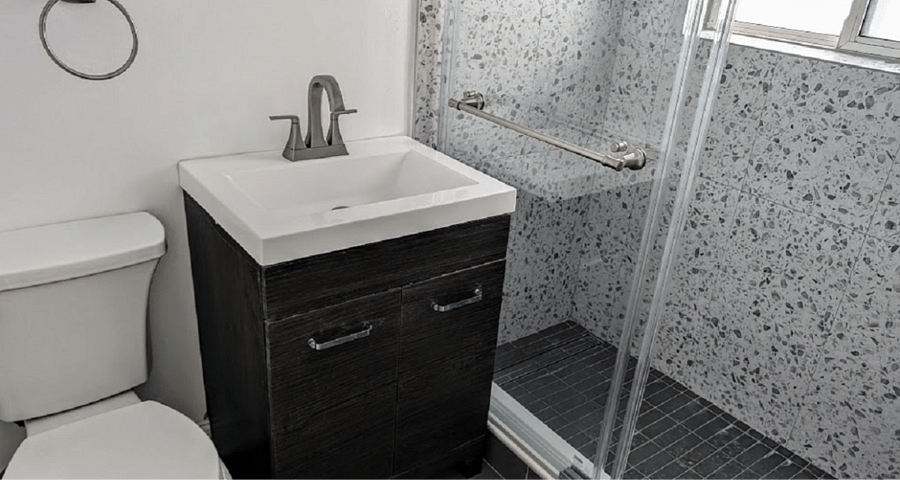 bathroom with walk in shower