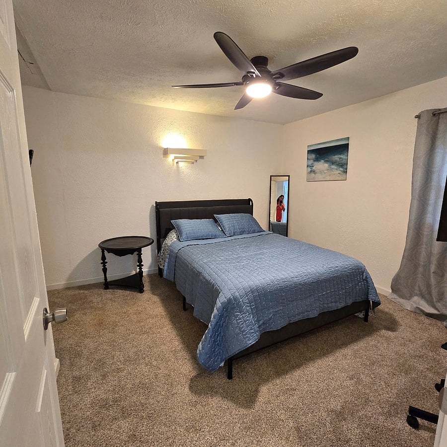 Bedroom with queen bed