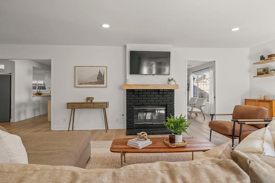 Living Room & Fireplace