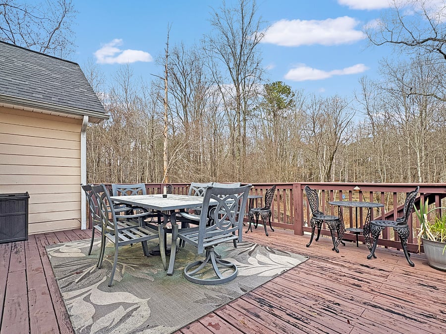 Back Deck off of the kitchen, nice in the spring and summer for dining.