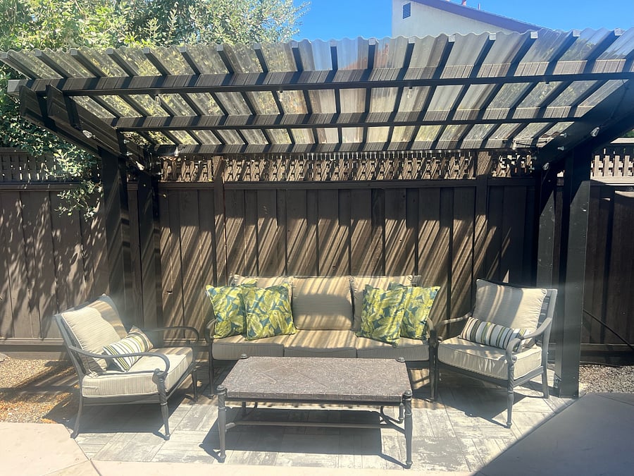 Shaded seating area