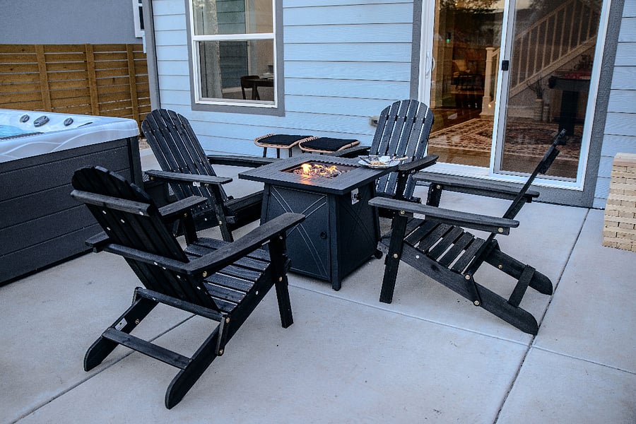 Sit back and relax around the fire pit anytime.