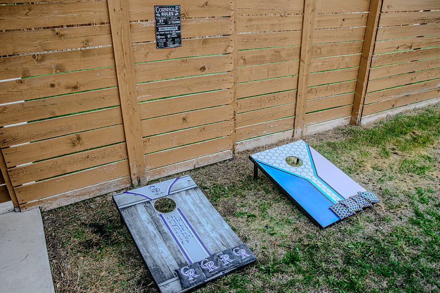 Play a game of corn hole Colorado Rockies style.