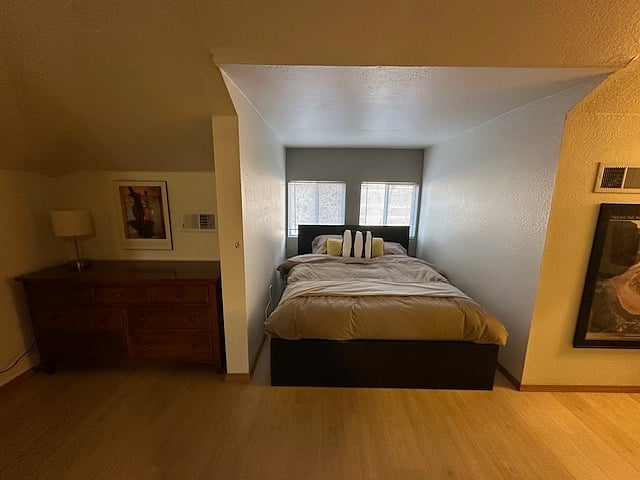 Sleeping area with large drawer space.