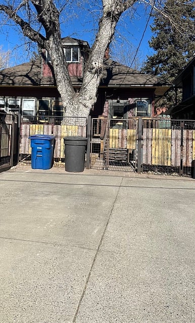 Back entrance via the alley to studio and shared driveway.