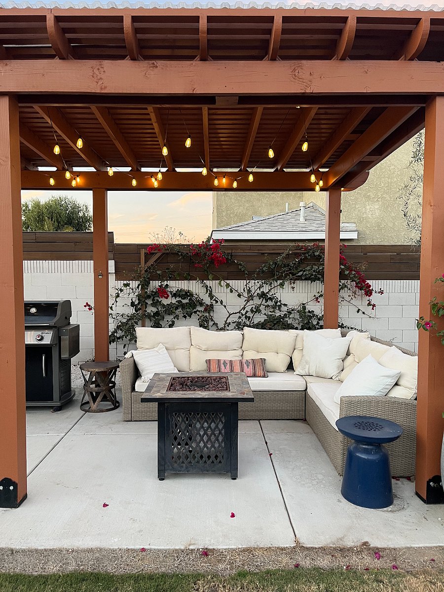 additional outdoor seating with gas bbq and firepit