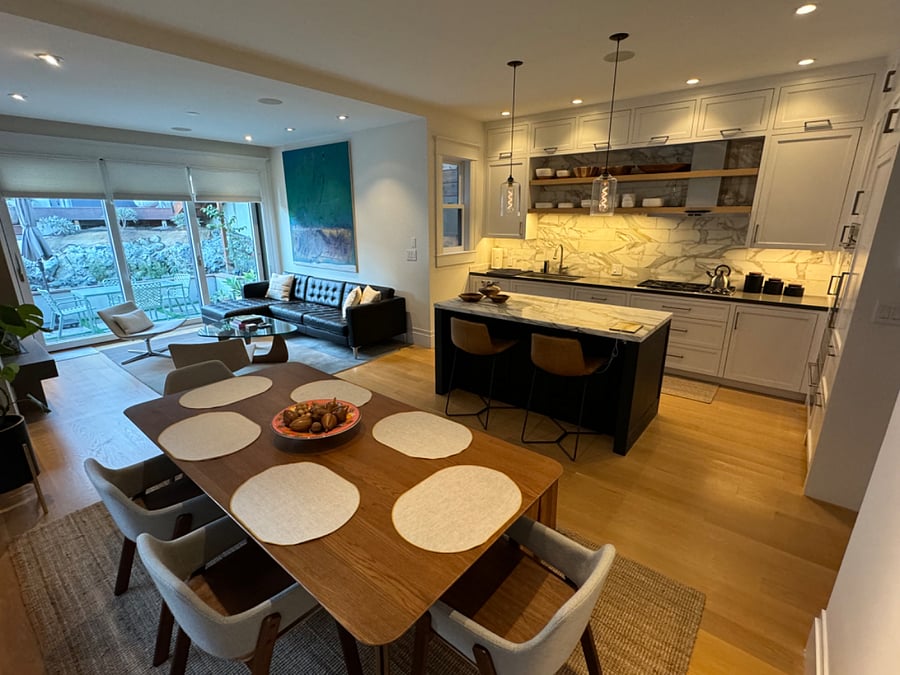 Kitchen, Dining, Living