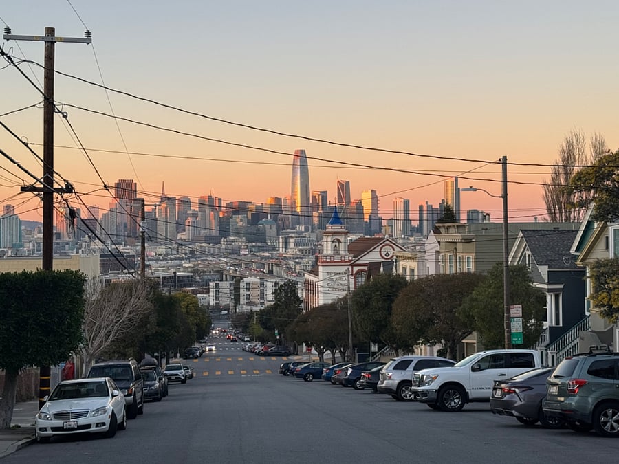 Downtown view SF from nearby 20th and Connecticut St