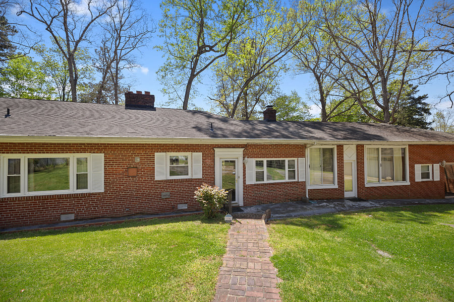 Brick walkway to front door