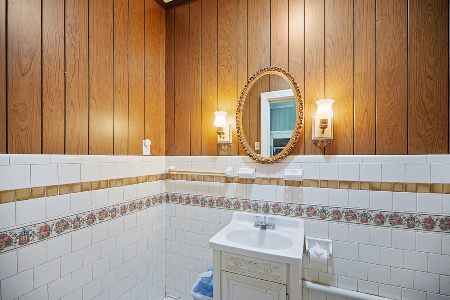 Front entry half bath