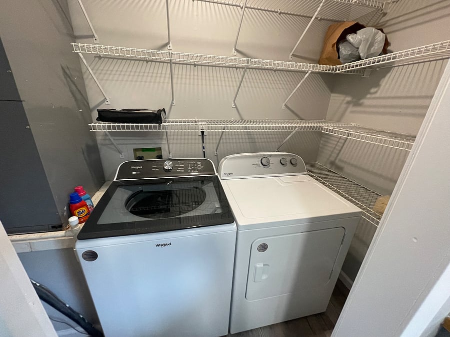 Laundry room with new appliances
