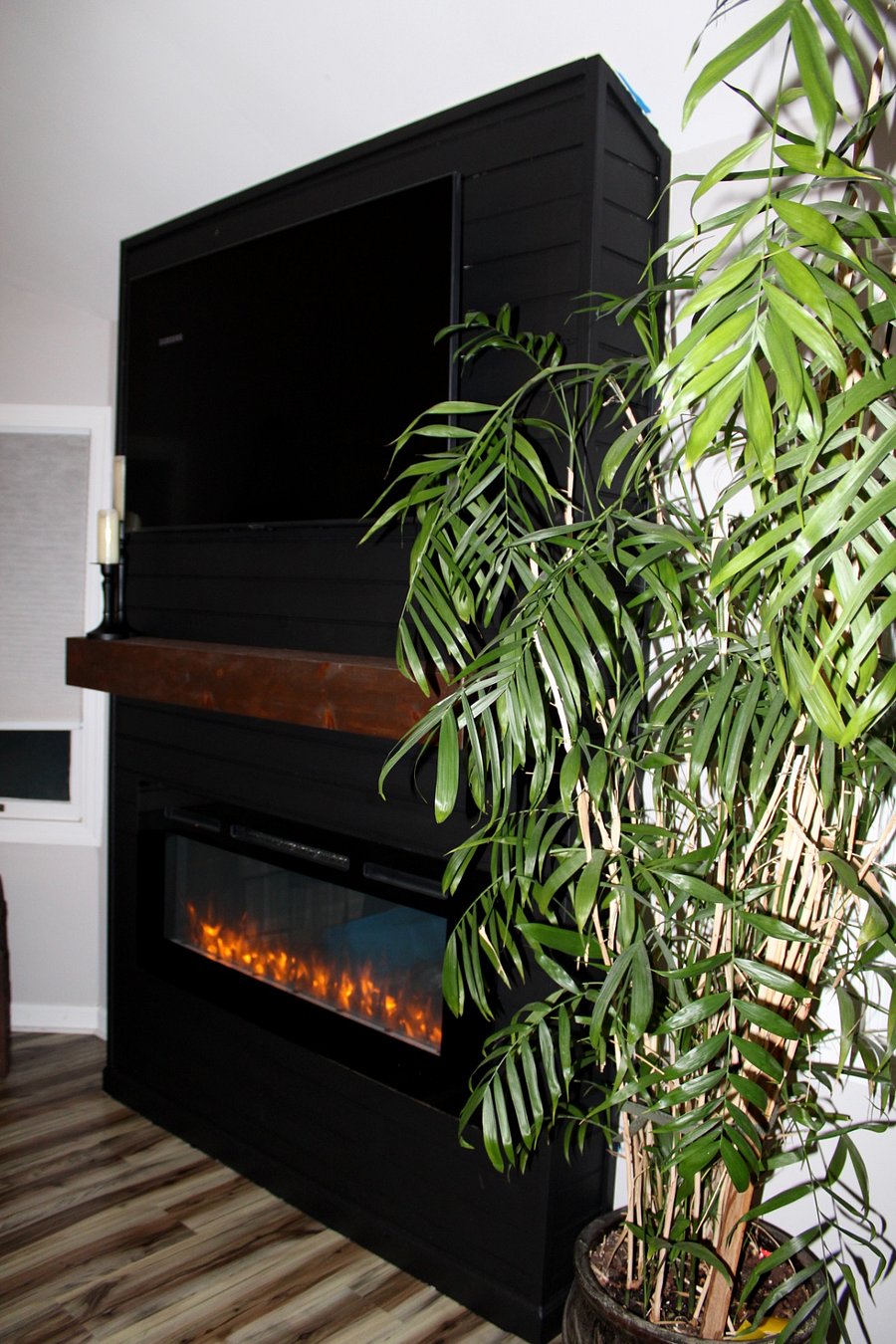 electric fireplace with 42 inch smart tv