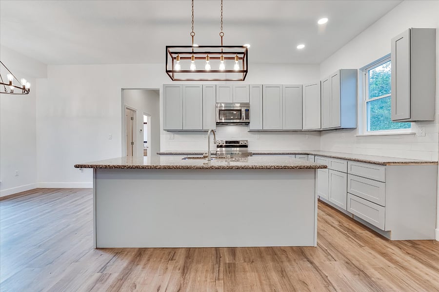 Kitchen with an island