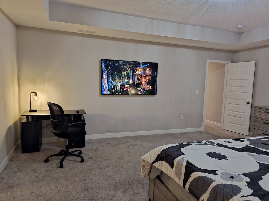 Master bedroom TV and study desk