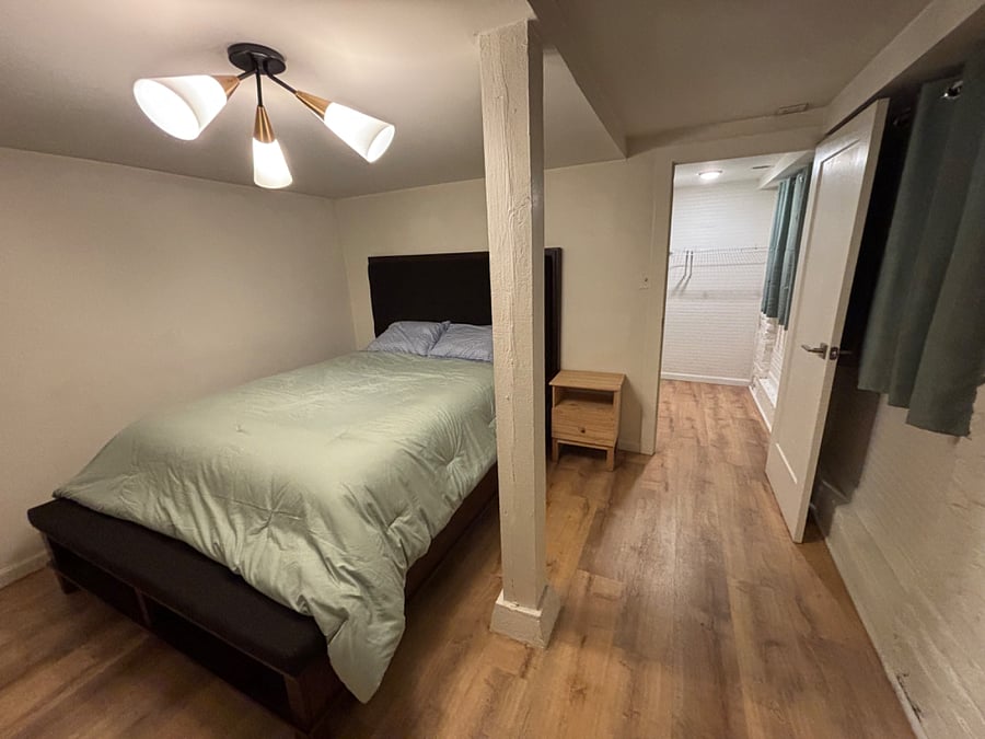 Primary bedroom with walk-in closet