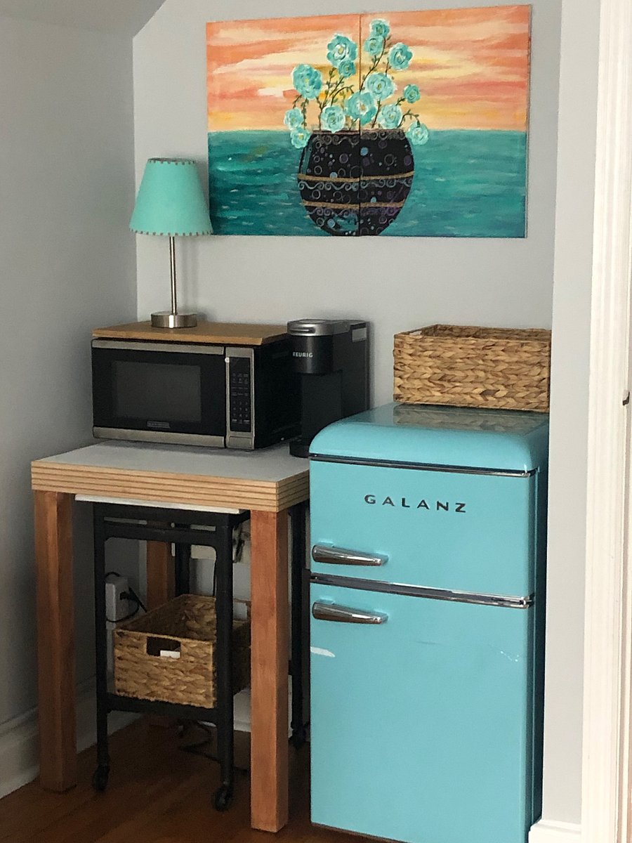 Microwave,Keurig coffee maker and fridge.All brand new.