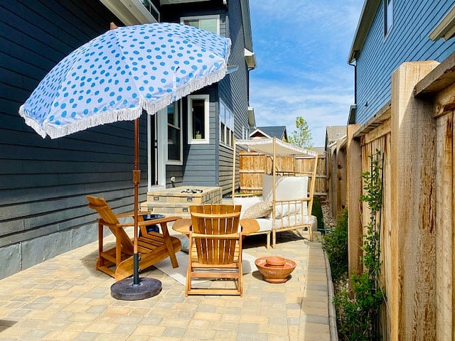 Backyard area with hot tub (shared space)