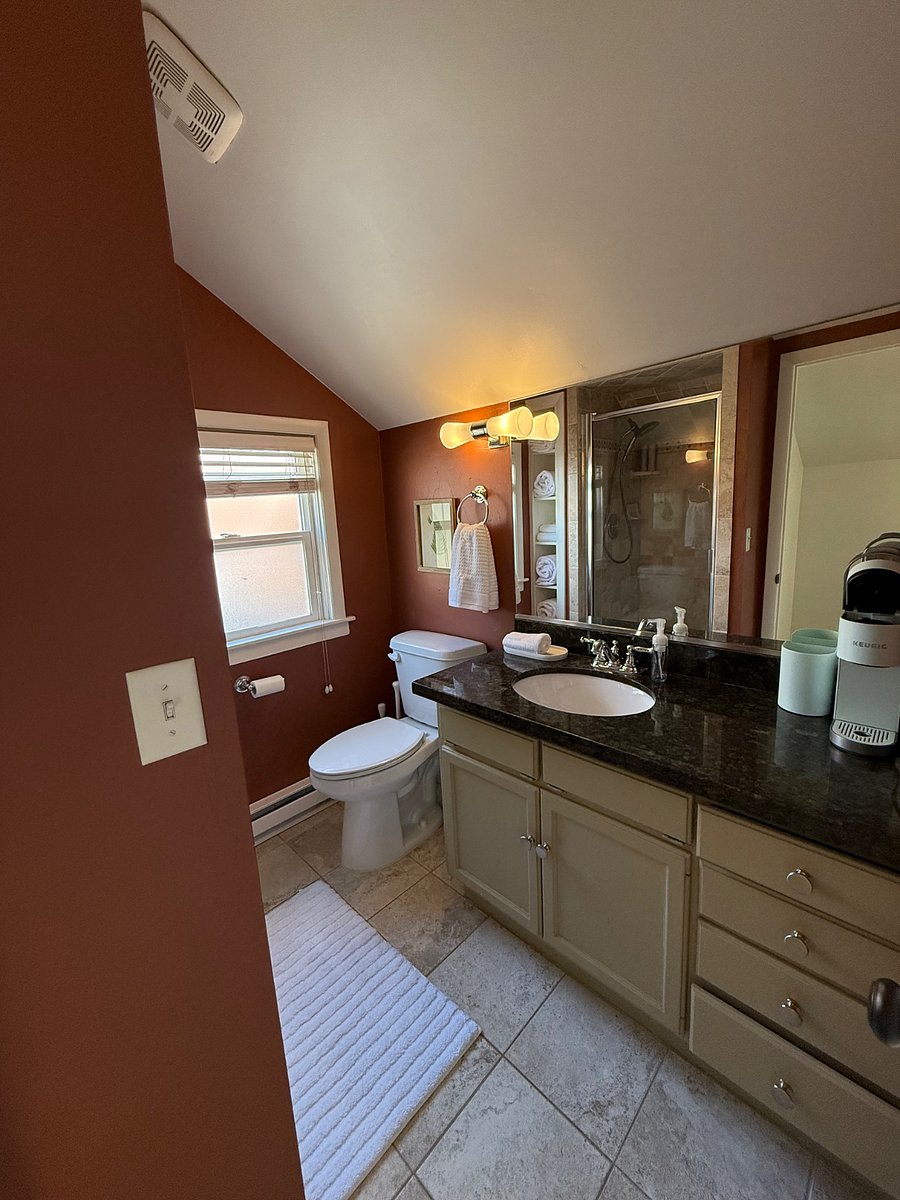 Upstairs bathroom with shower