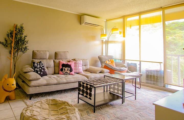 2 bedroom 1 bath Tamuning designers condo. $3000/month with $400 power cap(sufficient for normal use). 9 mins to GRMC, 5 mins to GMH, within walking distance-Donki, GPO, Bowling, restaurants..contact me directly for more details.