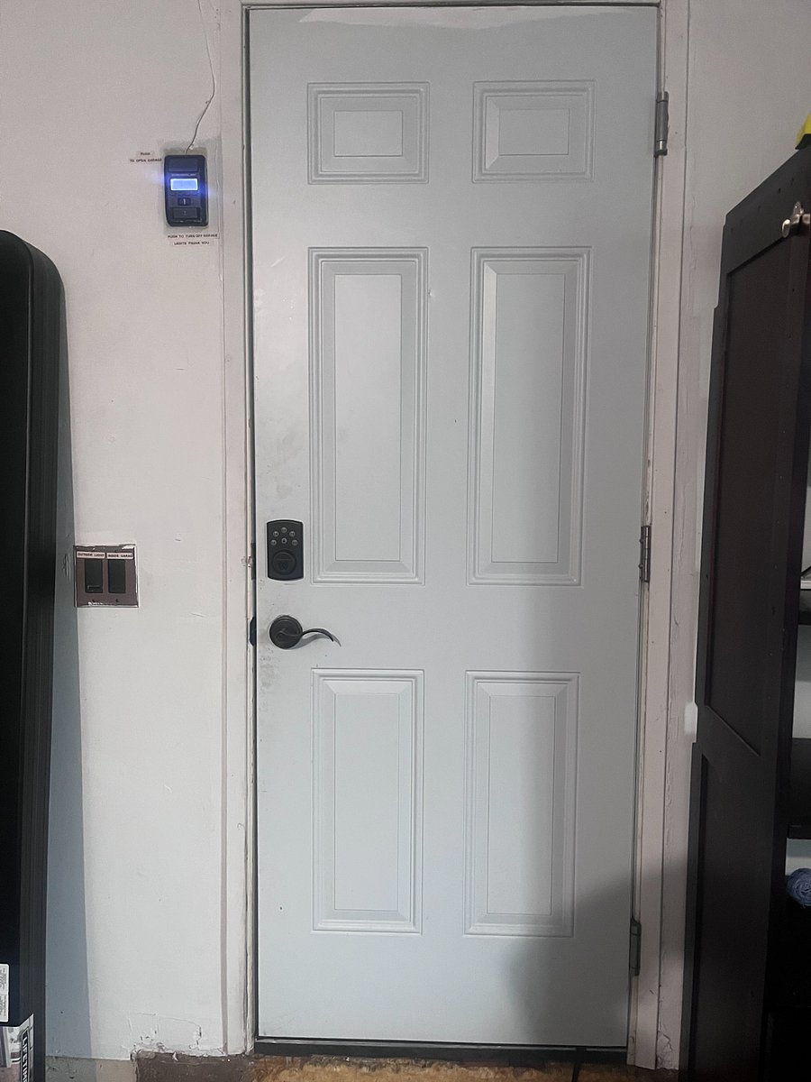 Studio entrance, with lockable door using passcode.