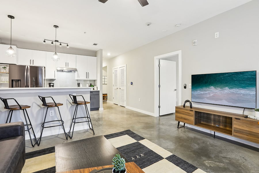 Living room and kitchen
