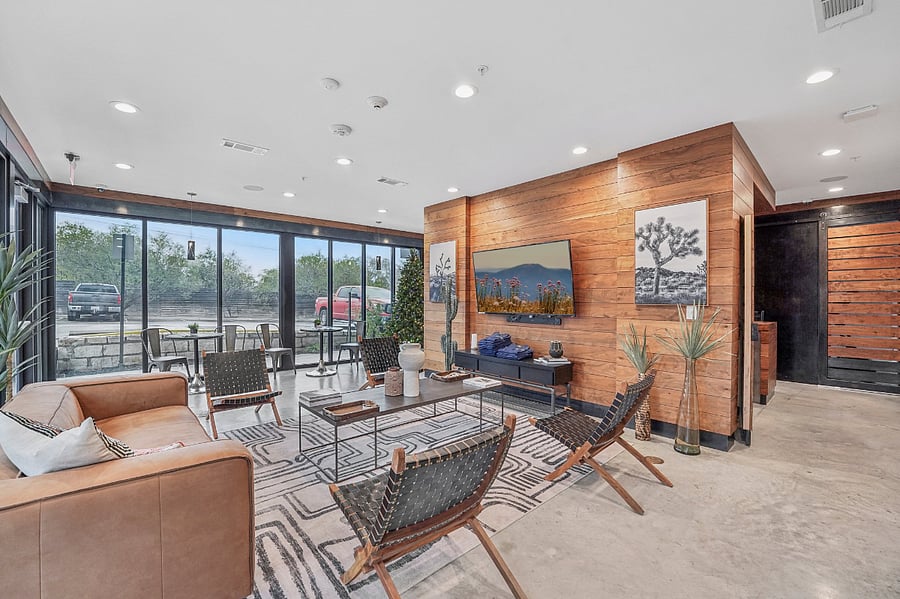 Large indoor community lounge area
