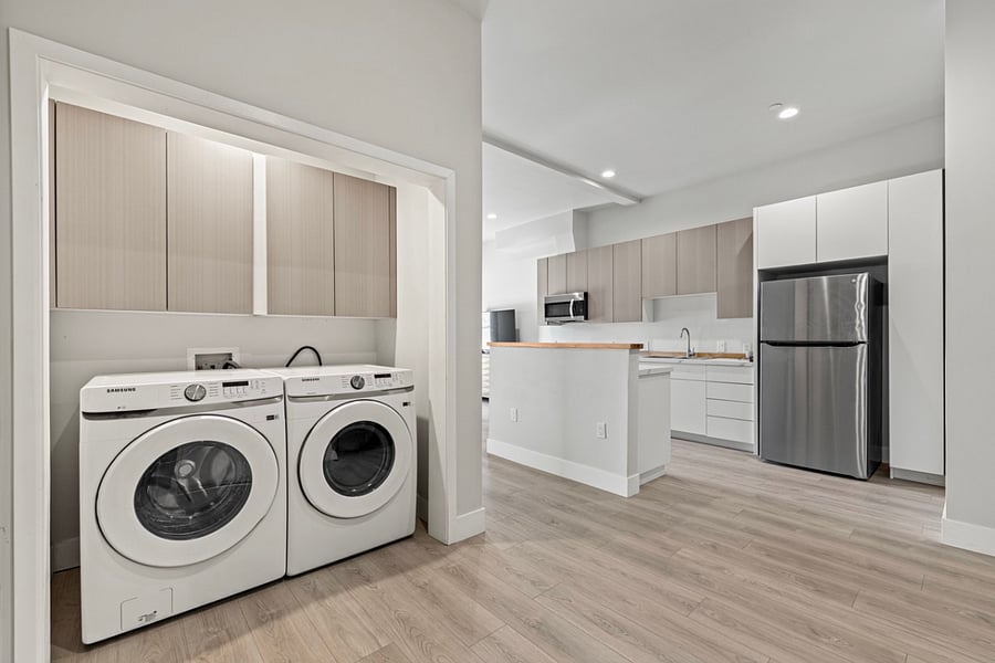 Enjoy the convenience of having a full-size washer and dryer inside your unit - making laundry day a breeze!