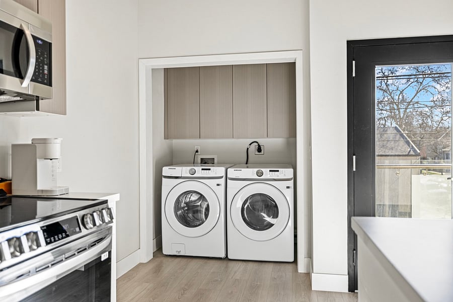 Enjoy the convenience of having a full-size washer and dryer inside your unit - making laundry day a breeze!