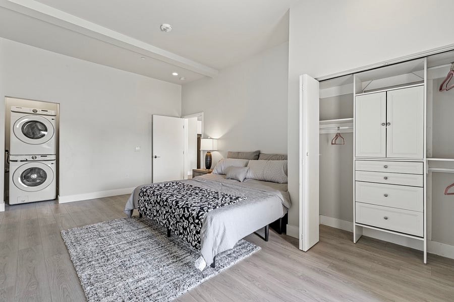 "Experience the ultimate luxury and comfort in the master bedroom with adjustable king size bed. Get ready to relax and unwind in style!"