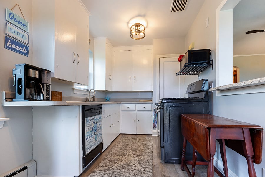 Kitchen, cabinets and pantry.