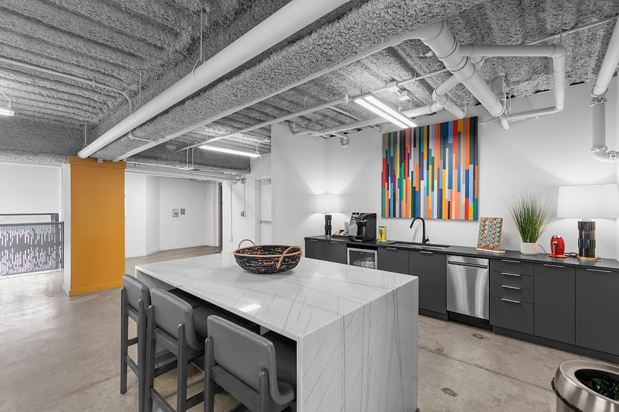 Mezzanine floor access with coffee!