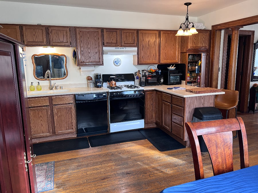 Note that kitchen is fully equipped, with dishwasher, microwave, air fryer, coffee maker, pots, pans, dishes, cooking appliances, etc.