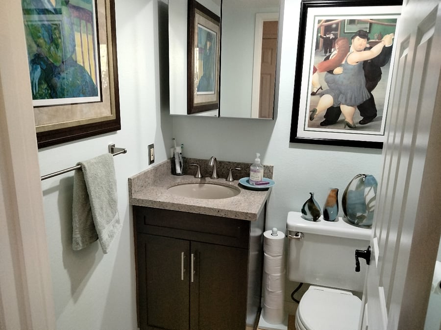 Second toilet is downstairs.