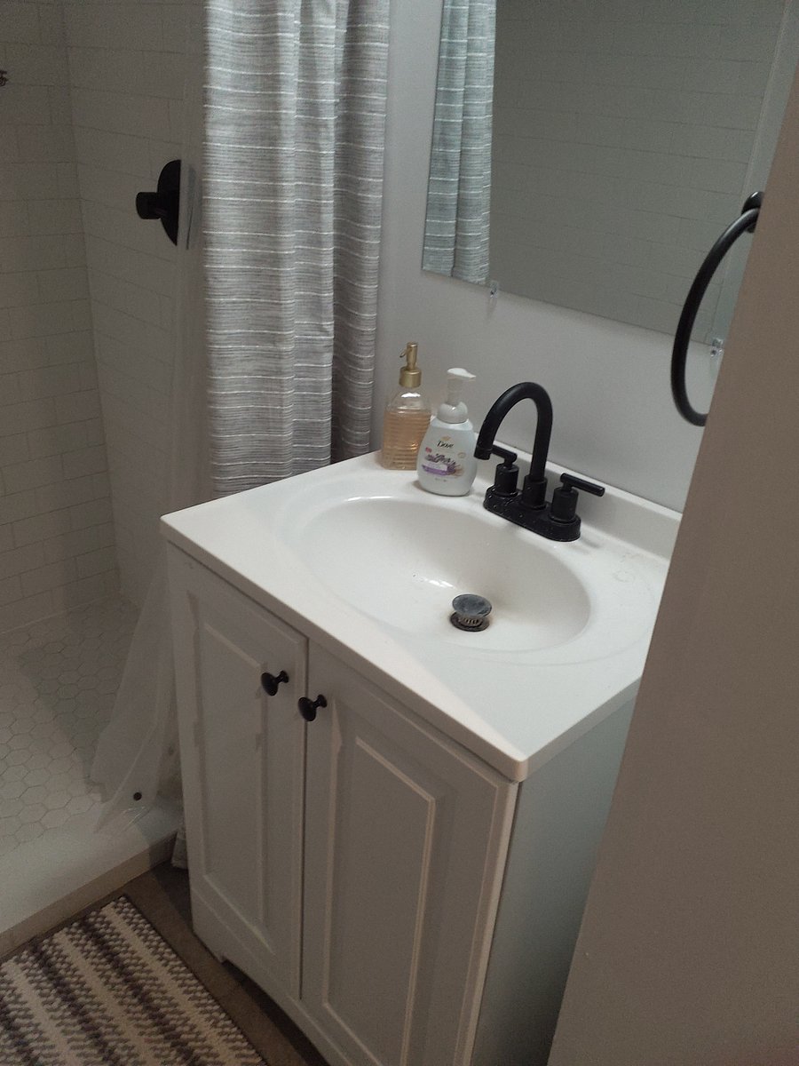 Lower level bath with shower
