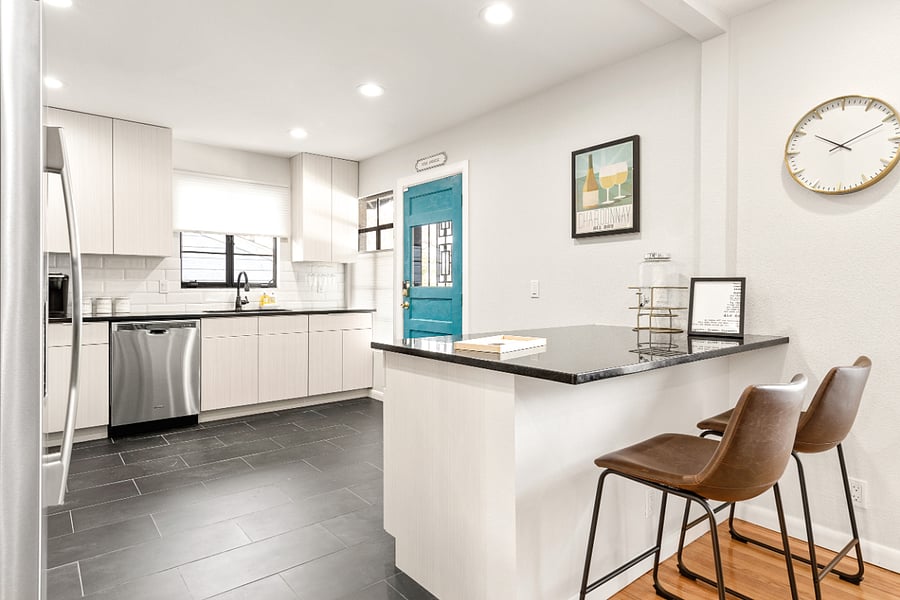 Kitchen island with seating for 2 