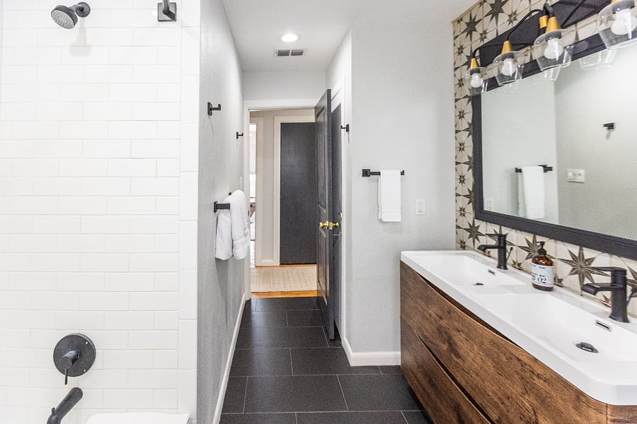 Bathroom with shower & tub combo 