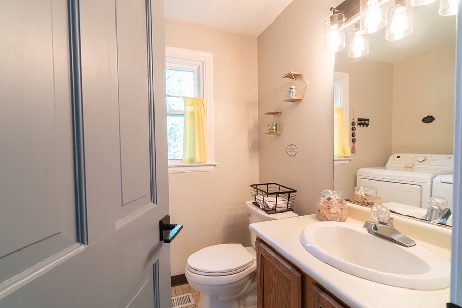 Half-bath with washer and dryer