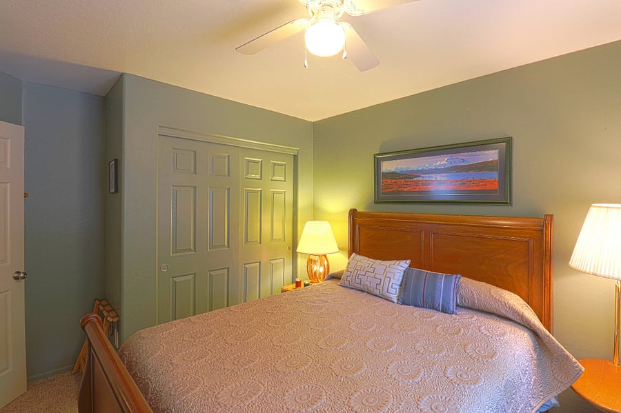 The second bedroom has a large closet.