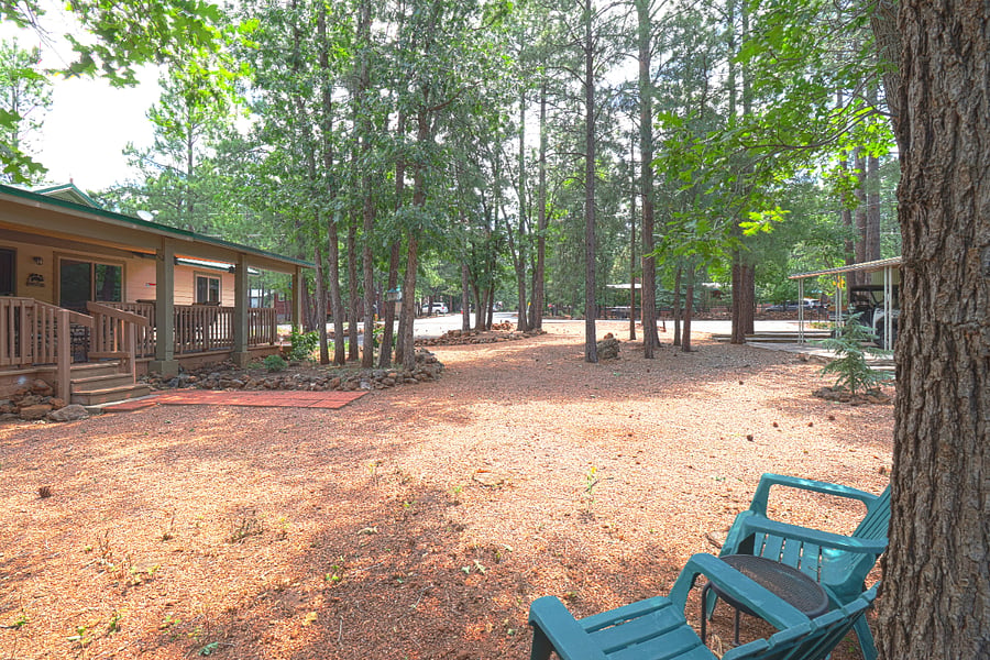 Lots of yard space. This house is built on two lots.
