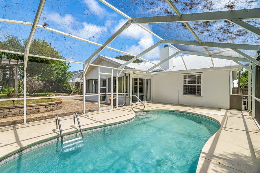Lanai-covered pool