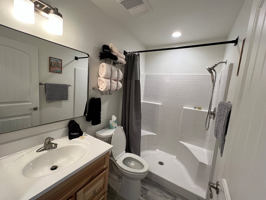 Step into your private retreata vibrant, full-size bathroom that elevates your studio apartment living to a new level of luxury! 

