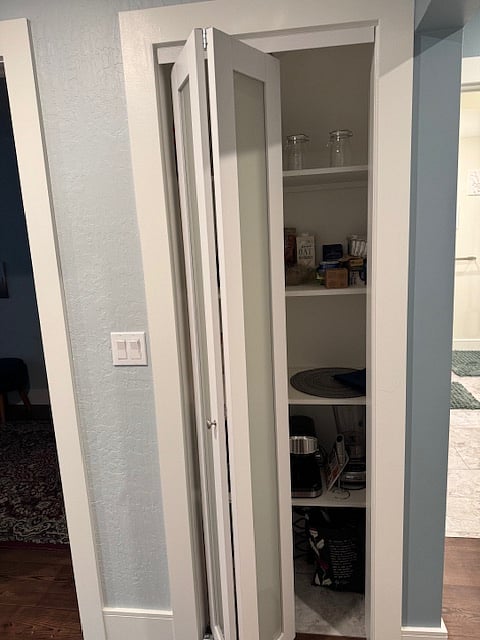 Pantry for food, appliances, etc.