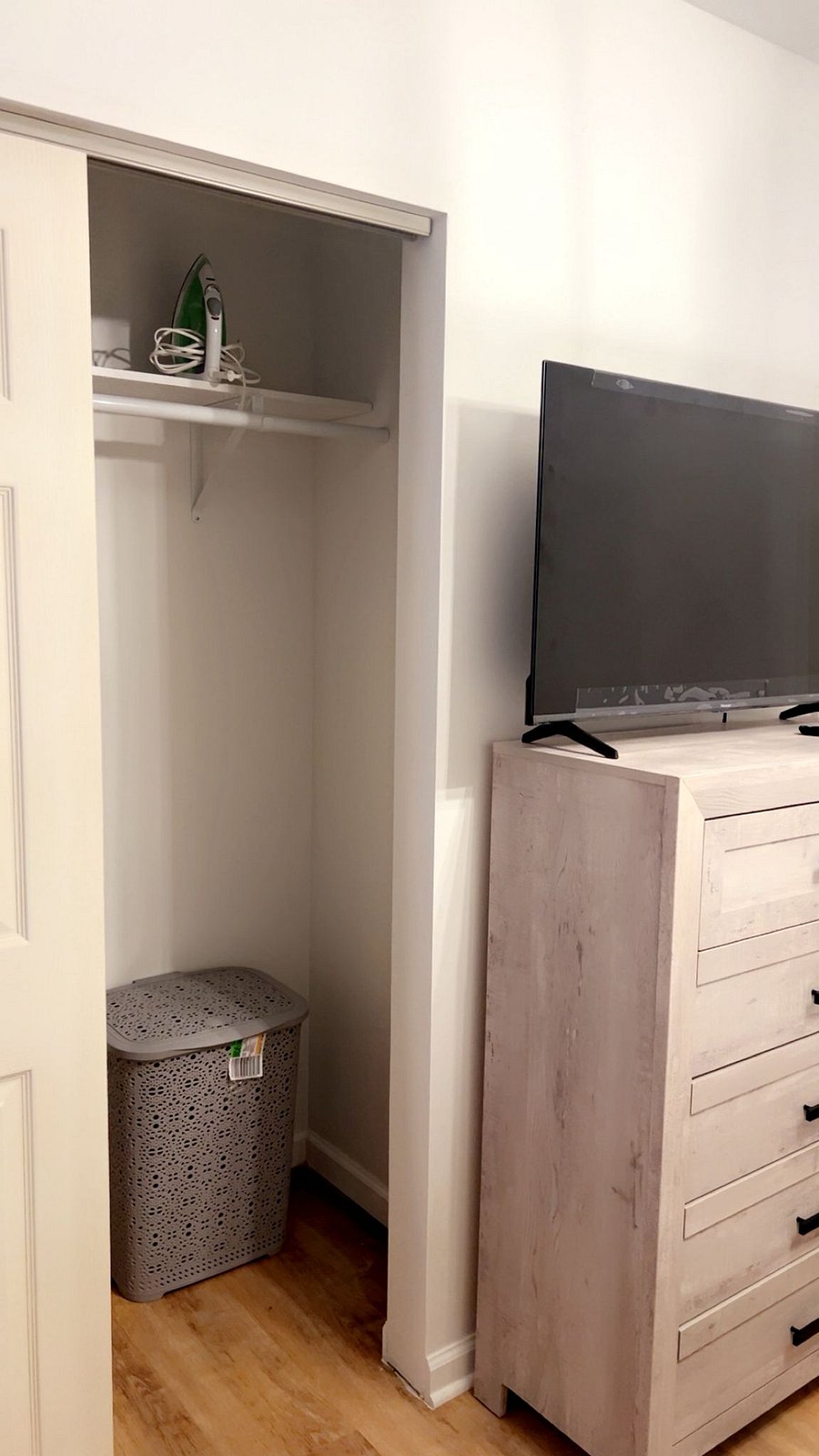 Closet and 43 in smart TV