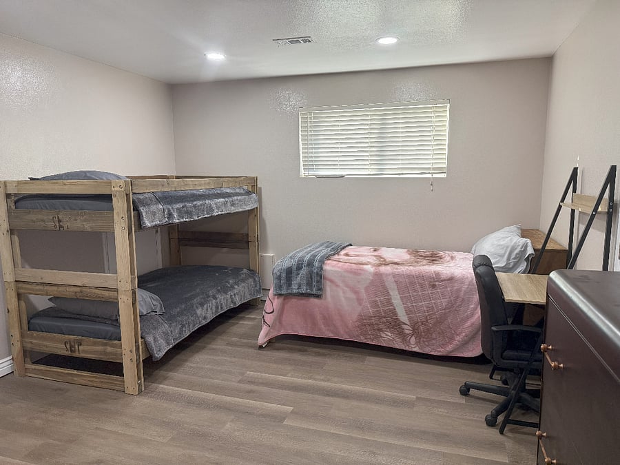 Bedroom 1 with Bunk Bed, Single Twin & Work Station