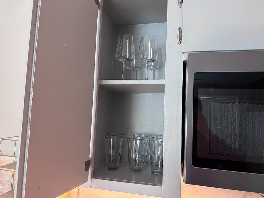 Glassware ready for that well deserved glass of wine.