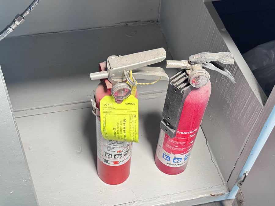 Fire extinguishers on site for your safety.