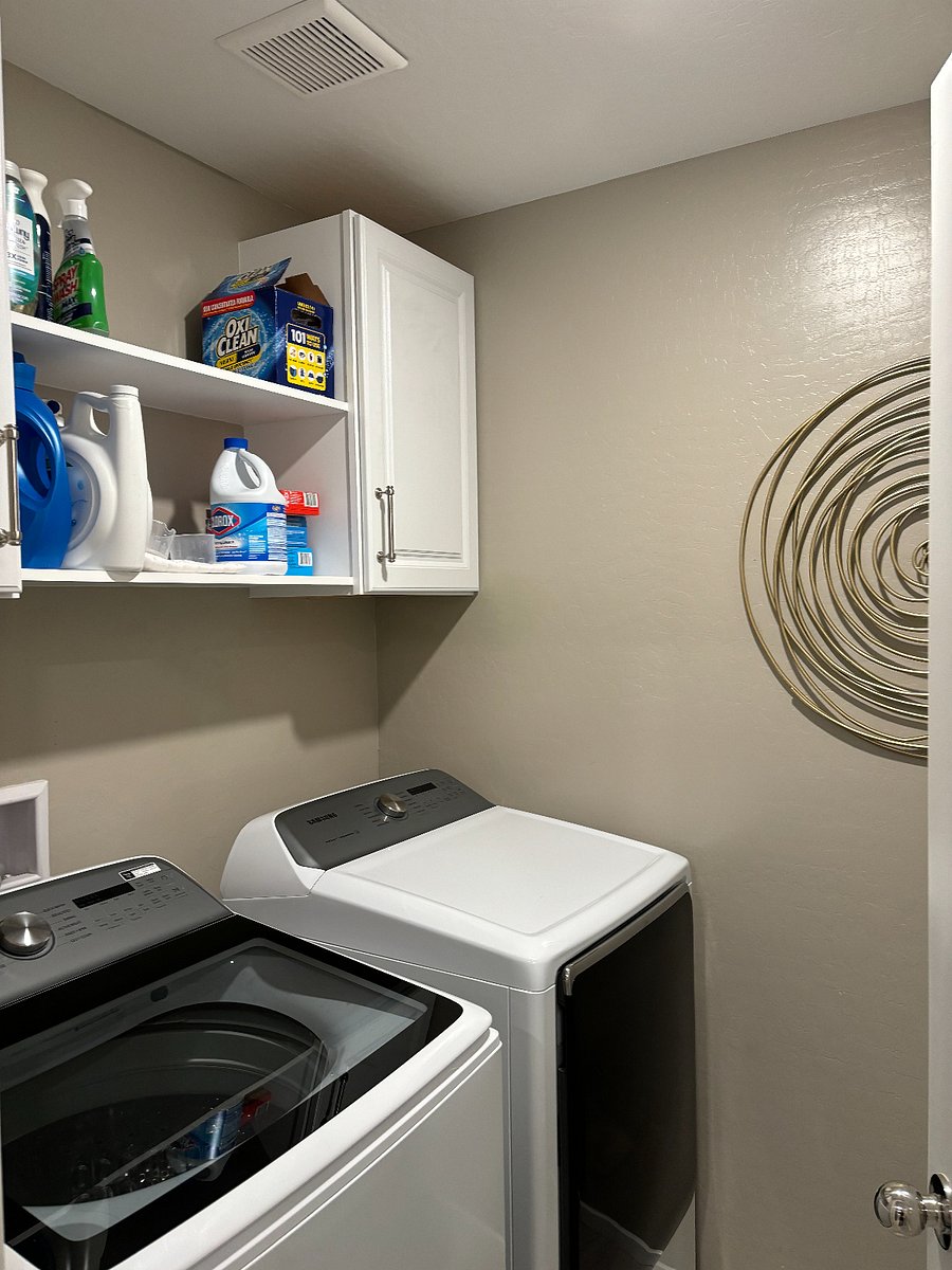 Laundry room off kitchen 