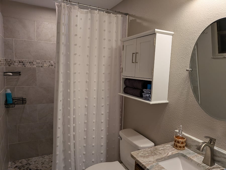 Attached primary bathroom