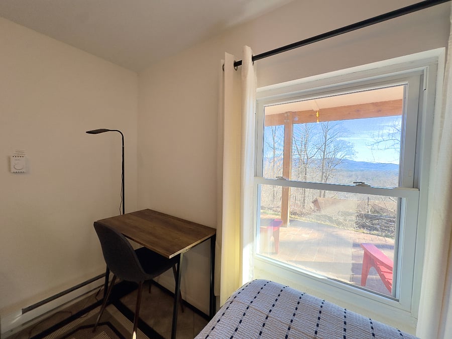 office desk overlooking the mountains